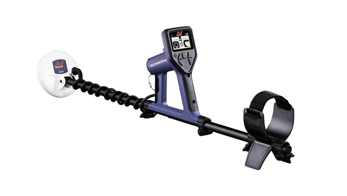 بطاقة مواصفات توضيحية وليست صورة الجهاز — Minelab GOLD MONSTER 1000